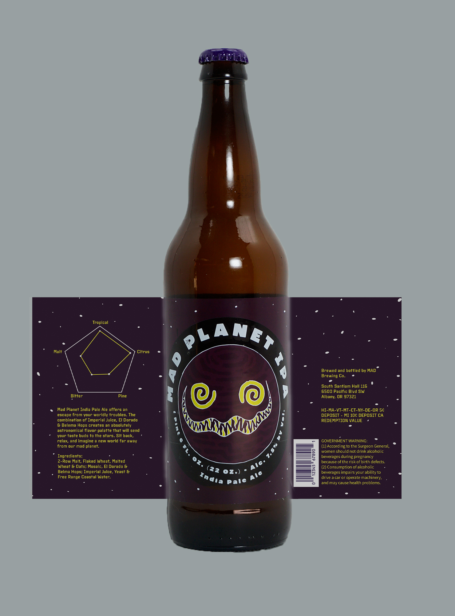 Mad Planet IPA Packaging Design Mockup