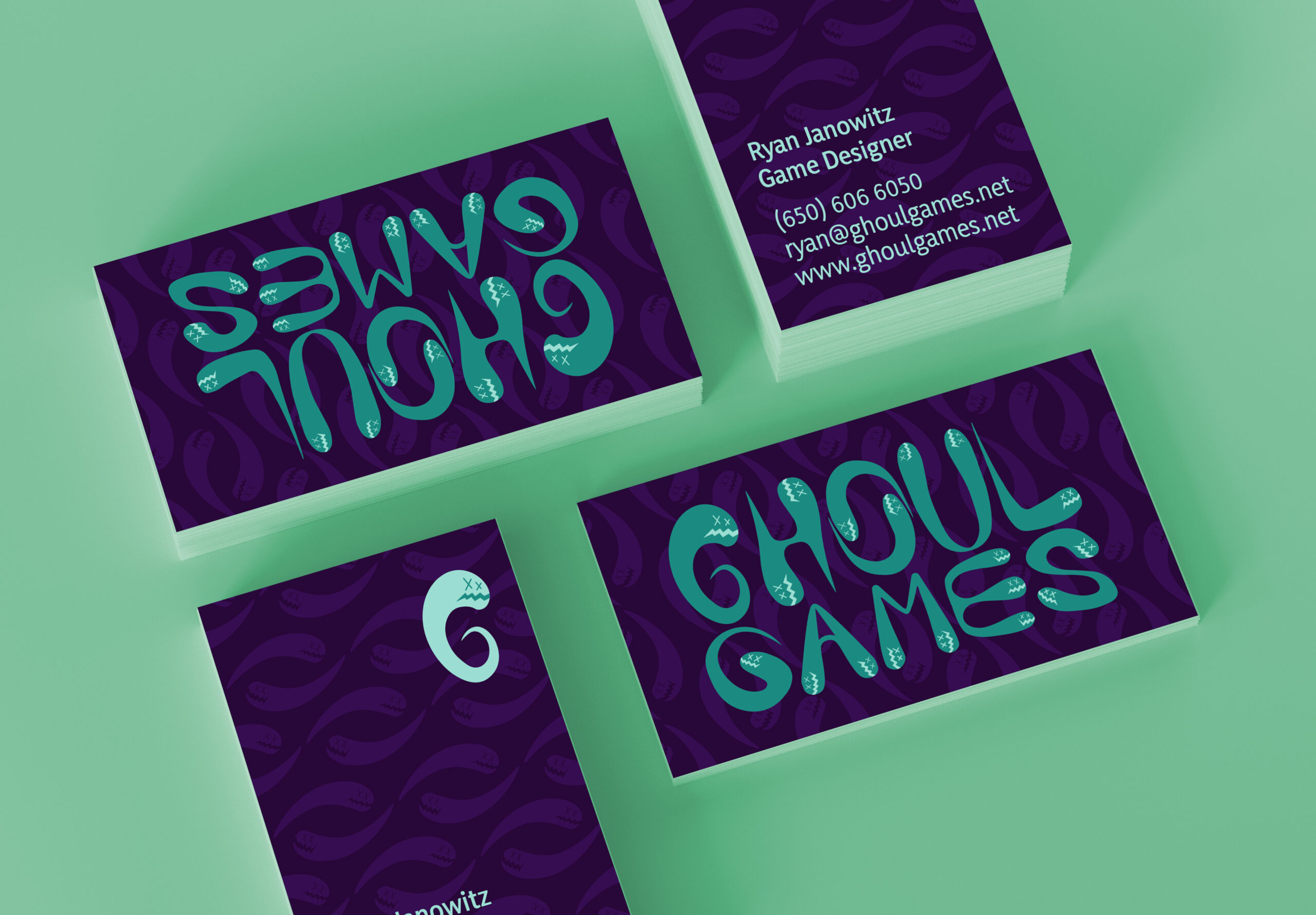 Ghoul Games Brand Identity Business Card Mockup