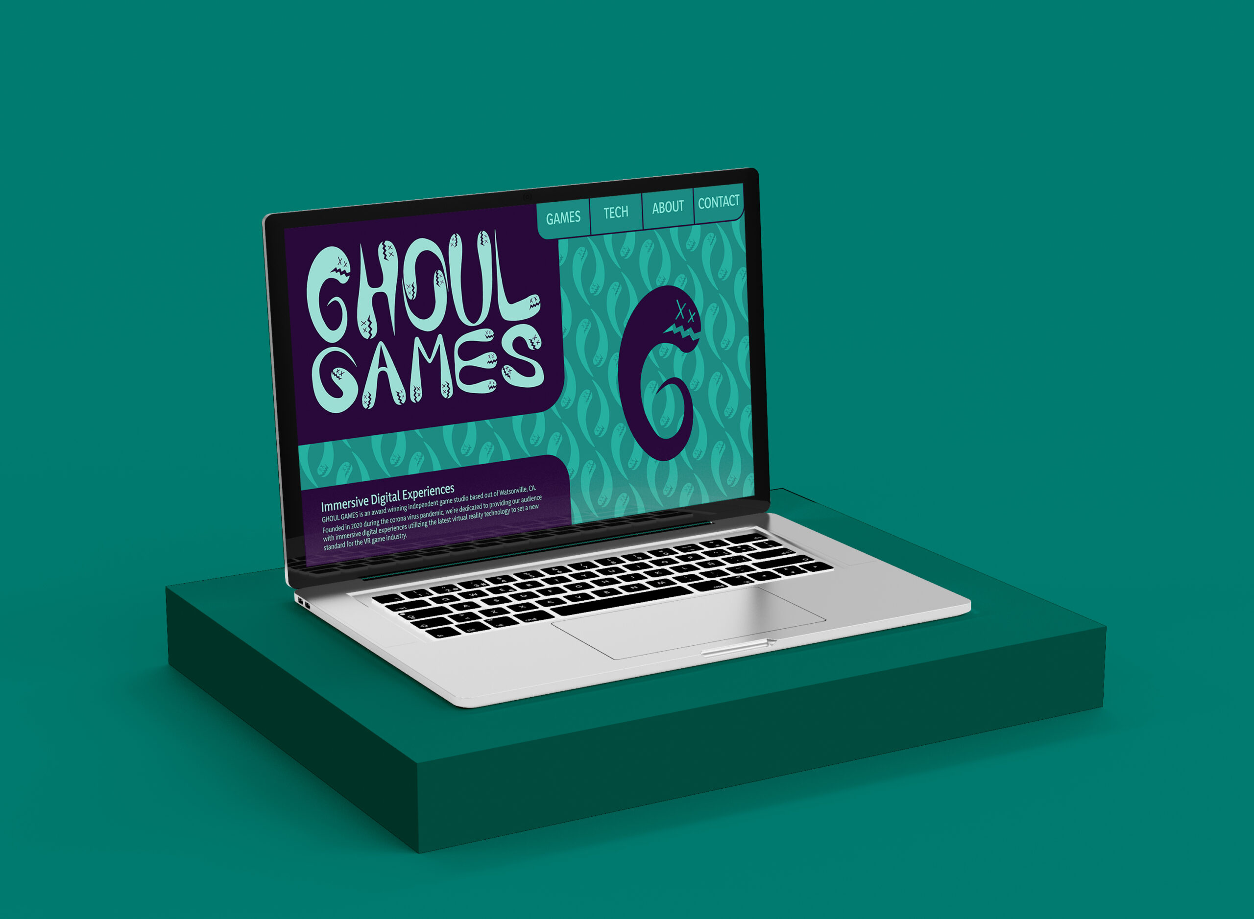 Ghoul Games Brand Identity Laptop Mockup